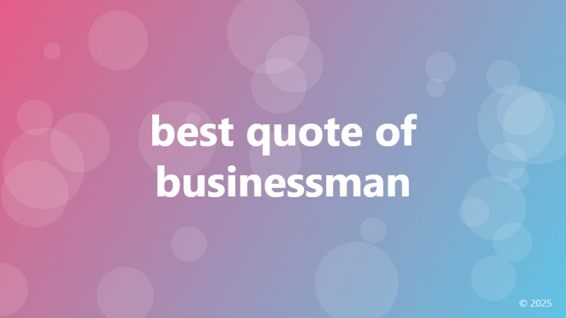 best quote of businessman