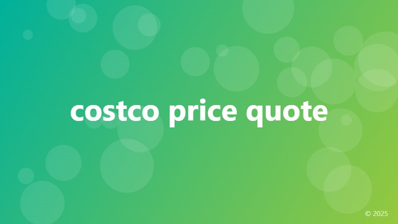 costco price quote