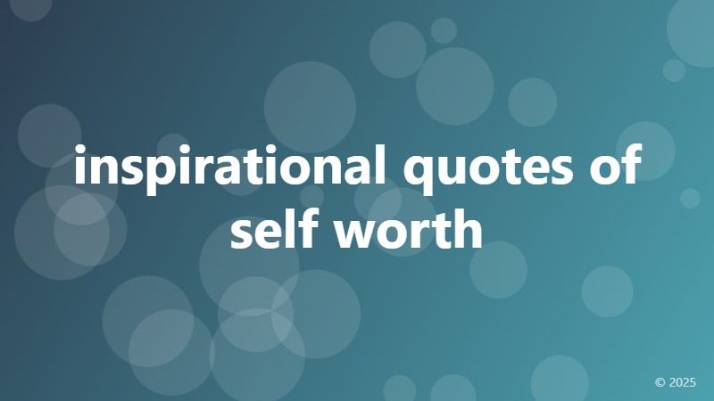 inspirational quotes of self worth