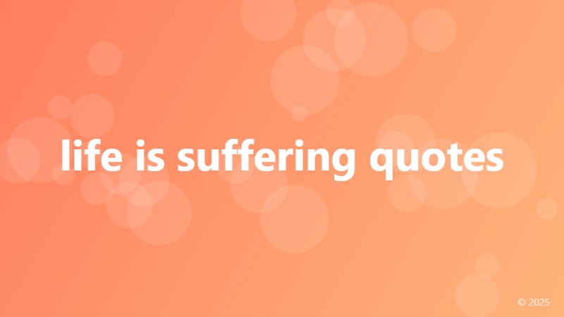 life is suffering quotes
