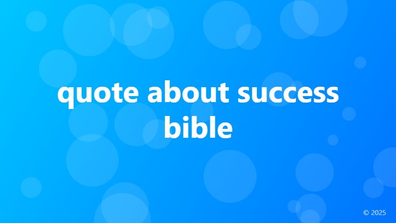 quote about success bible