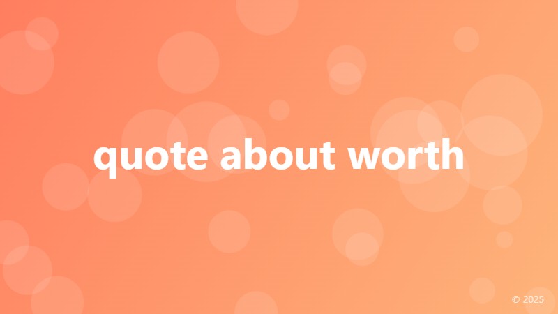 quote about worth