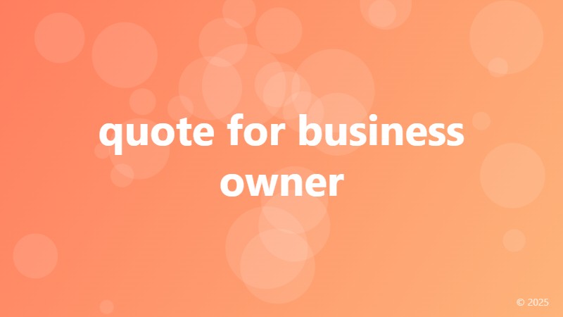 quote for business owner
