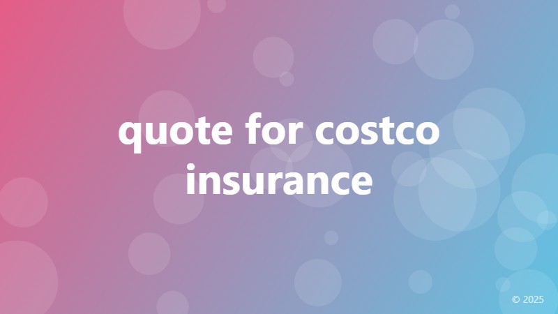 quote for costco insurance