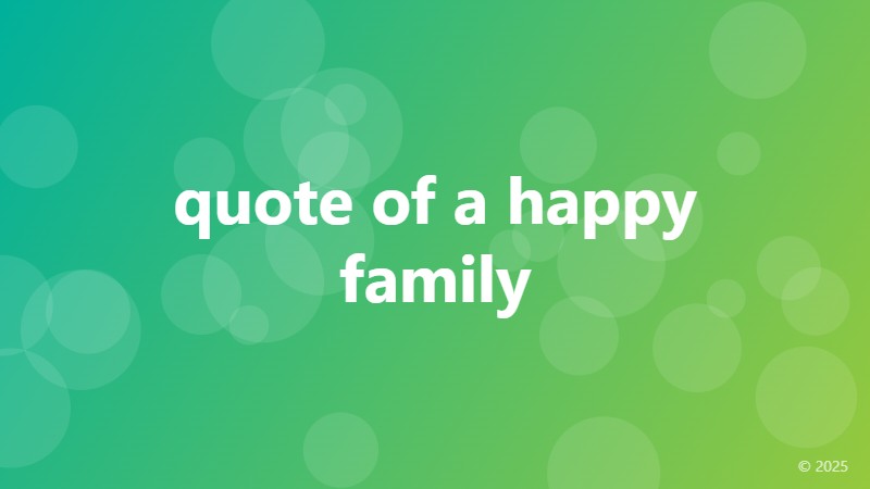 quote of a happy family