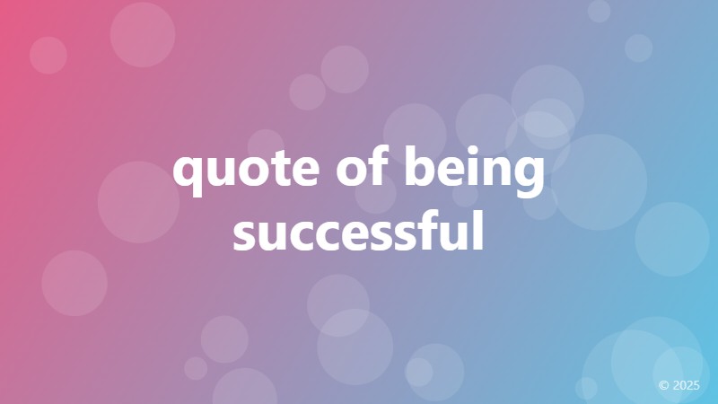 quote of being successful