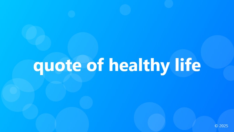 quote of healthy life
