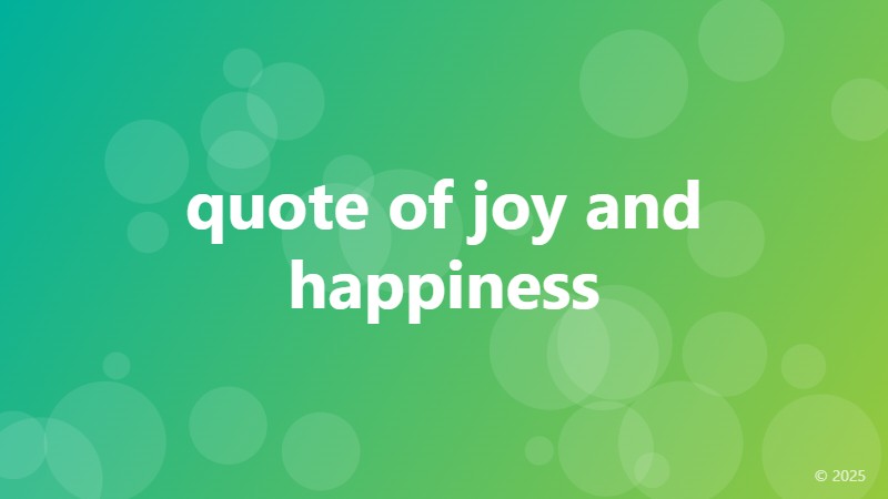 quote of joy and happiness