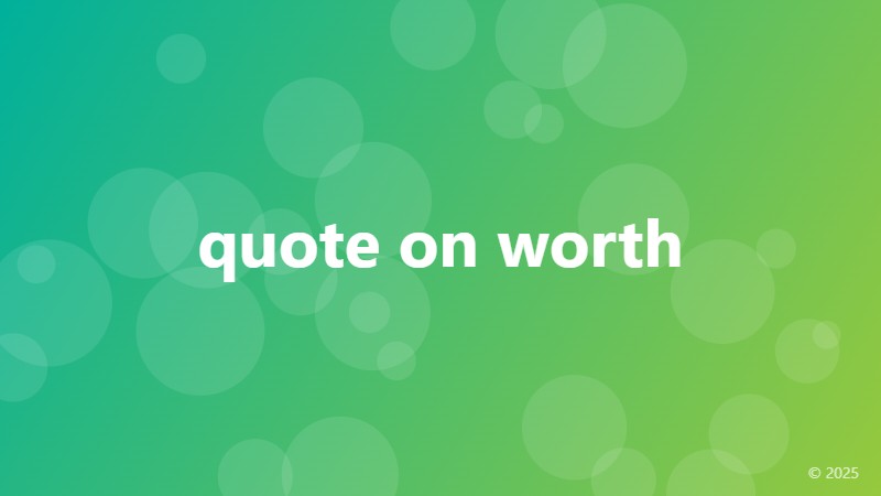 quote on worth