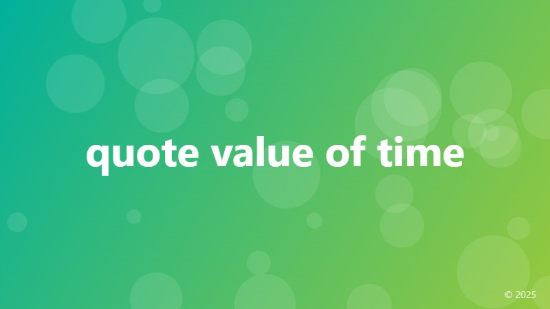 quote value of time