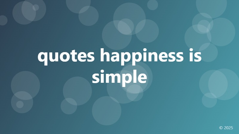 quotes happiness is simple