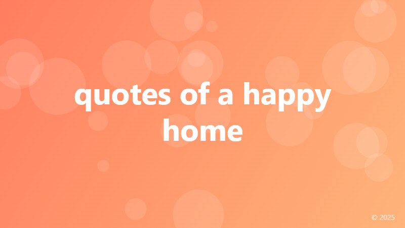 quotes of a happy home