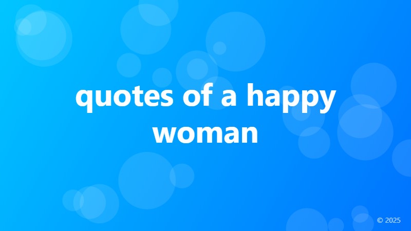 quotes of a happy woman