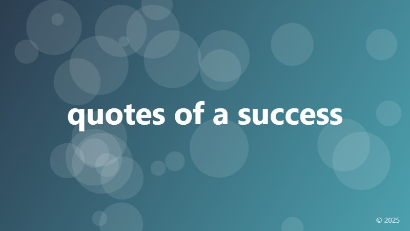 quotes of a success