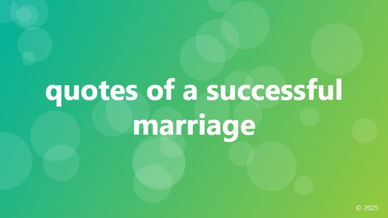 quotes of a successful marriage