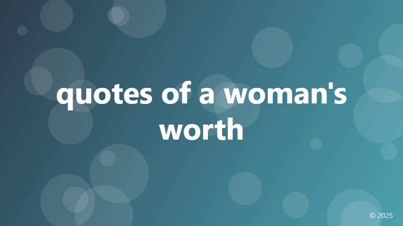 quotes of a woman's worth