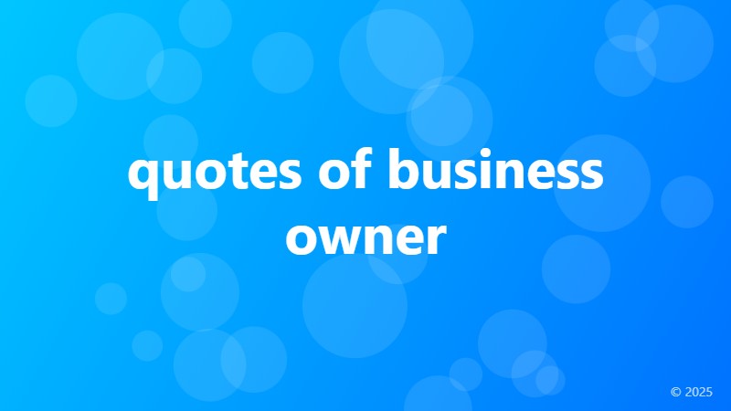 quotes of business owner