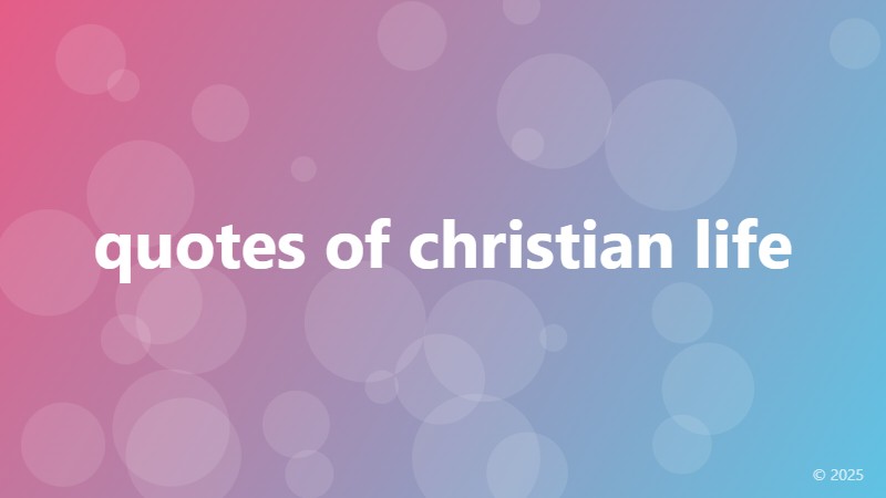 quotes of christian life