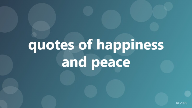 quotes of happiness and peace