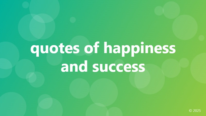 quotes of happiness and success