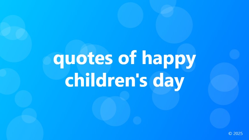 quotes of happy children's day