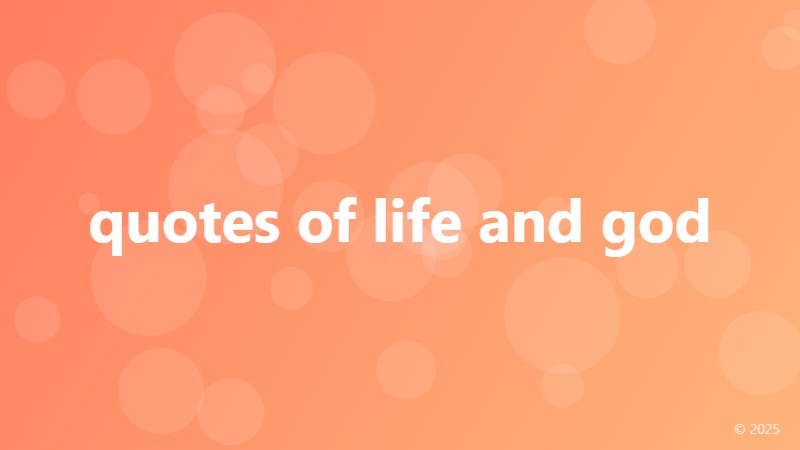 quotes of life and god