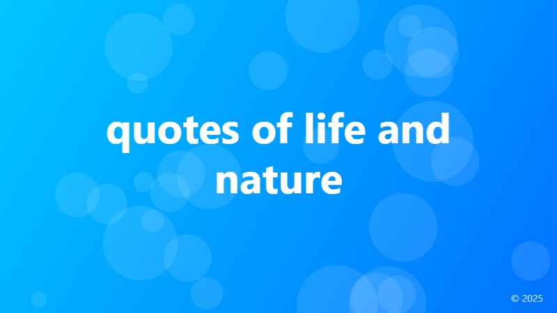 quotes of life and nature