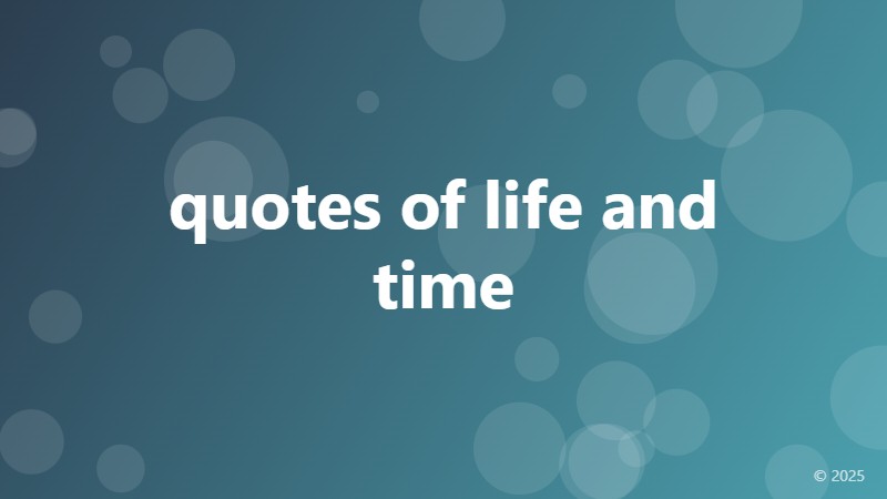 quotes of life and time