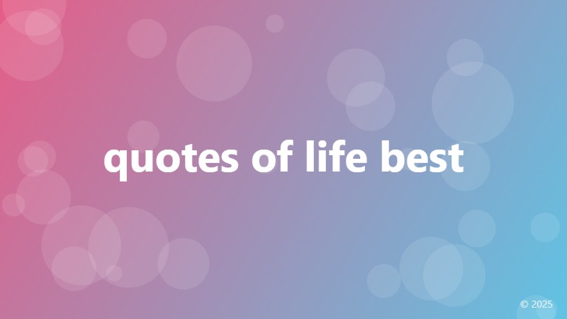 quotes of life best