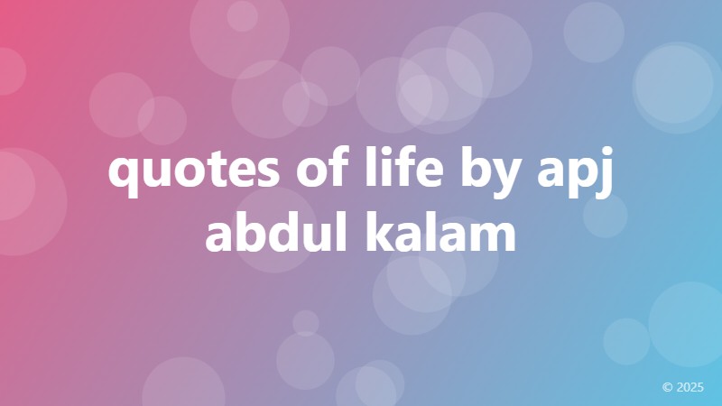 quotes of life by apj abdul kalam