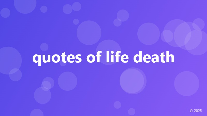 quotes of life death