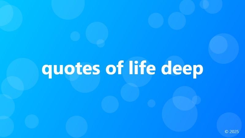 quotes of life deep