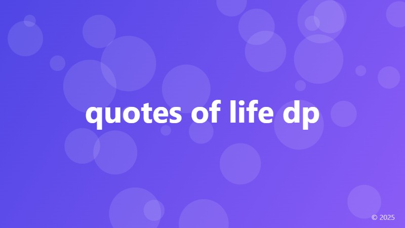 quotes of life dp