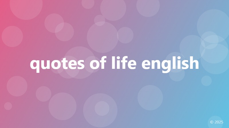 quotes of life english