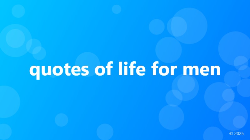 quotes of life for men