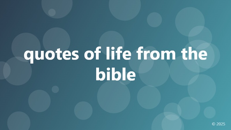 quotes of life from the bible