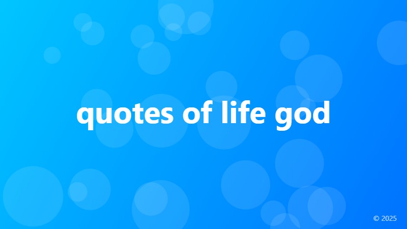 quotes of life god