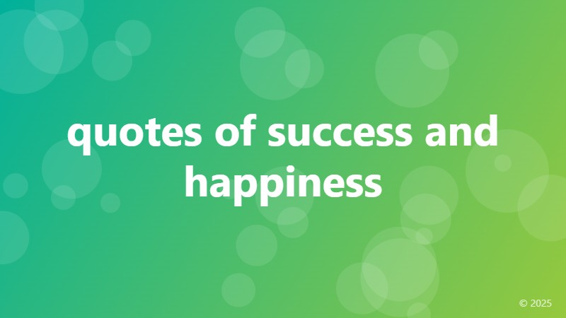 quotes of success and happiness
