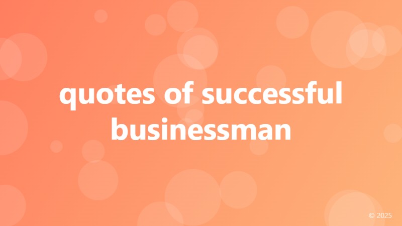 quotes of successful businessman