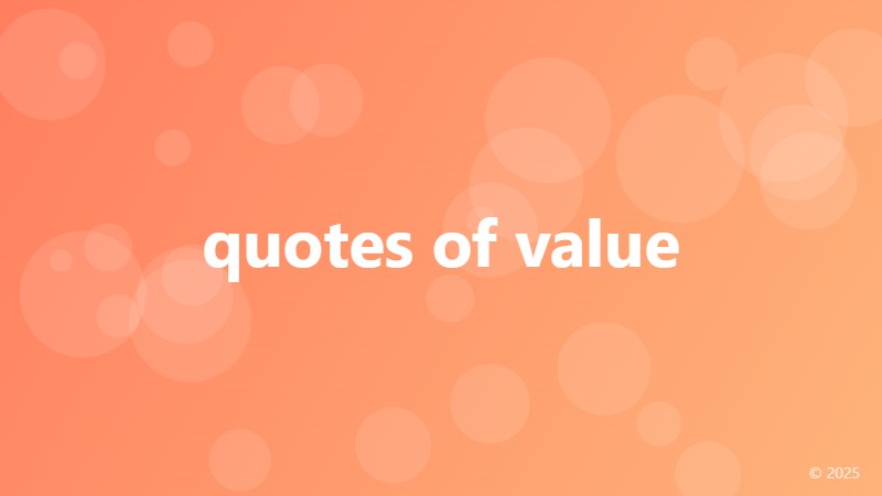 quotes of value