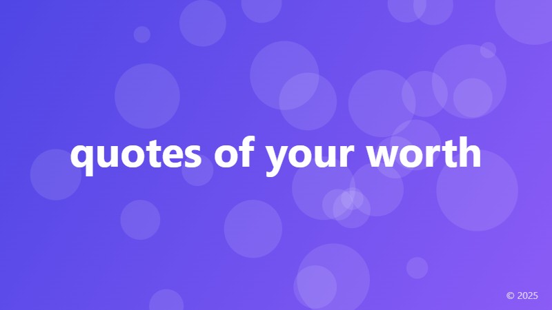 quotes of your worth